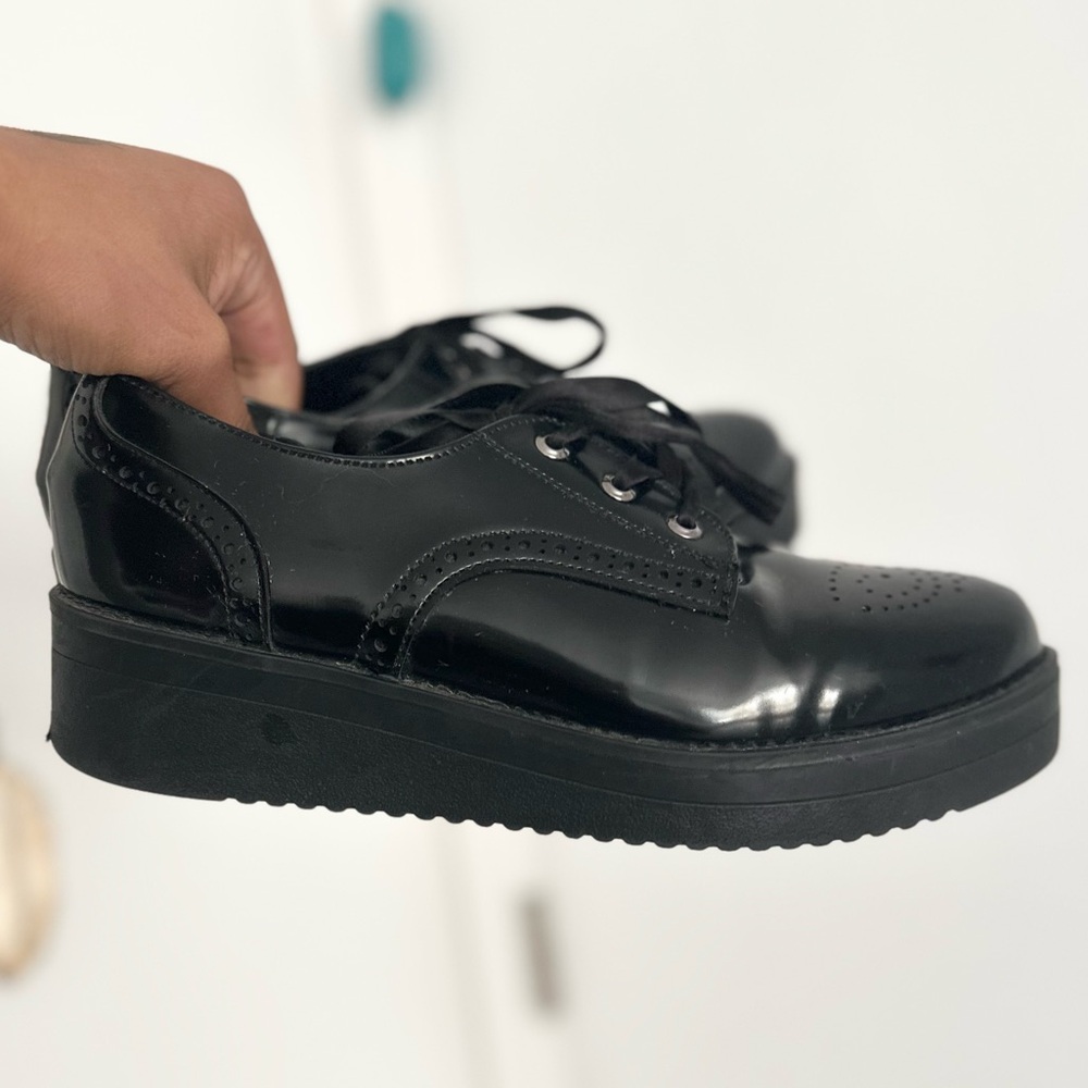 Black Patent Leather Platform Shoes